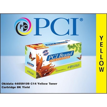 Pci Okidata 44059109 Yellow Toner Cartridge 8K Yield For Okidata